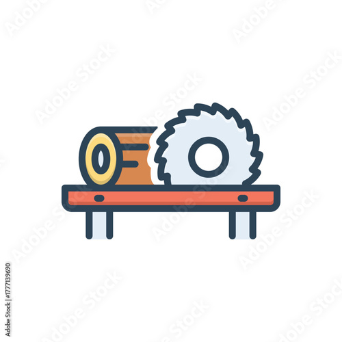 Color illustration icon for sawing success