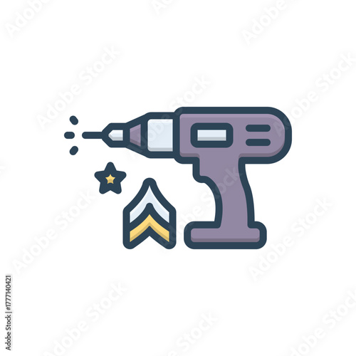 Color illustration icon for drill sergeant