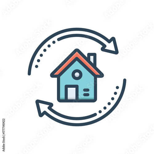 Color illustration icon for dwelling development