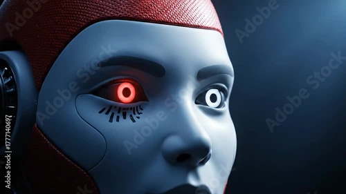 Futuristic Android with Glowing Eyes - A Glimpse into Tomorrows Technology.