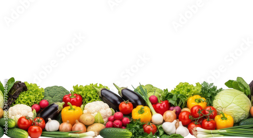 Fresh vegetables isolated on transparent background, healthy eating and lifestyle