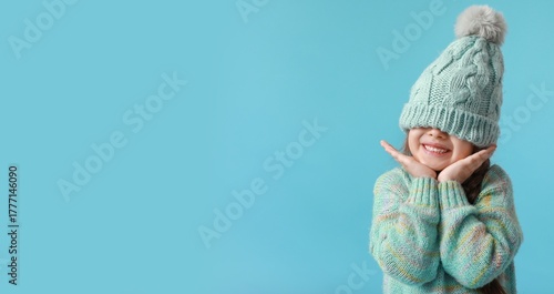 Funny little girl in winter...