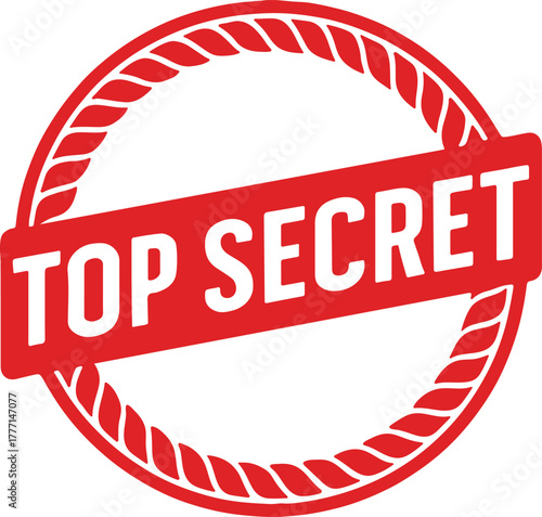 Top Secret Red Vintage Stamp Badge Label Icon Vector