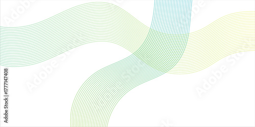 spanduk backgrond, efek gelombang garis biru dan kuning abstarct backgrounnd line. ilustrasi latar belakang vektor modern