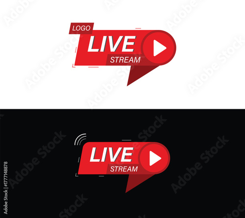 Live stream announcement icon and logo button vector illustration. Concept vector illustration in flat style.
