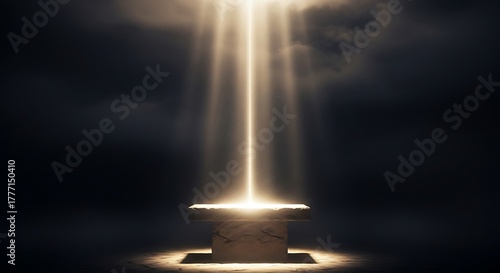 Stone Table with Light Rays