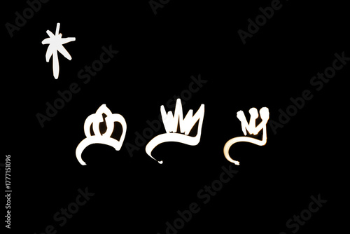 Obraz na plátně Light painting for 2026 Epiphany Day or Dia de Reyes Magos concept