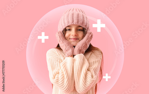 Cute little girl in winter ...