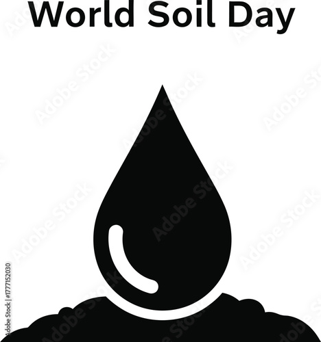 Water drop on soil for world soil day