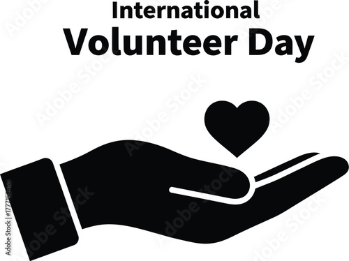 Hand holding heart for international volunteer day
