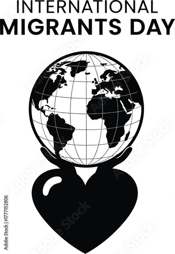 Globe and heart for international migrants day
