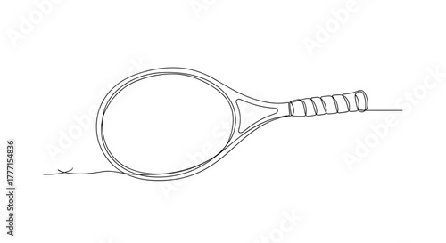 Outline of a tennis racket drawn in minimalist style   