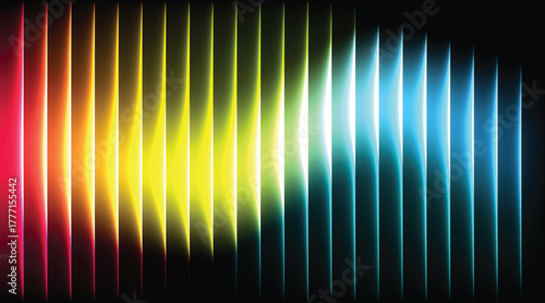 Art & Illustration Spectral Interference – Abstract Wave front Gradient and Energy Visualization, Red, Yellow, Blue, Frequency, Motion, Science, Design