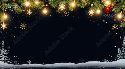 Christmas background with blank lable