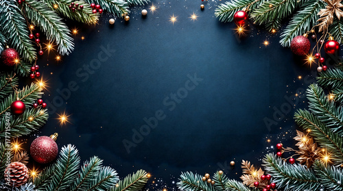Christmas background with blank lable