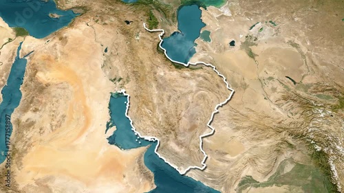 Iran Country Map with New Flag Animation 1080p