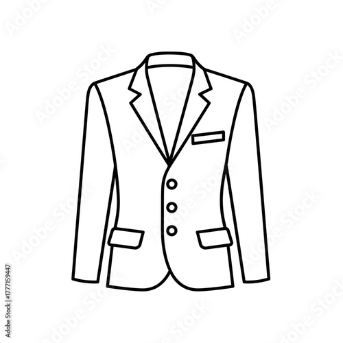 Formal Suit Jacket or Blazer Outline Line Icon
