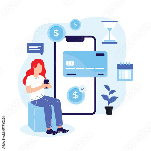 Hand drawn illustration of financial installments and growth