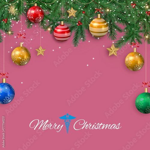 Merry Christmas, Post Pink And Golden