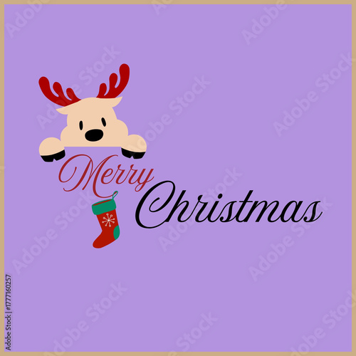 Merry Christmas, Post Purple And Golden