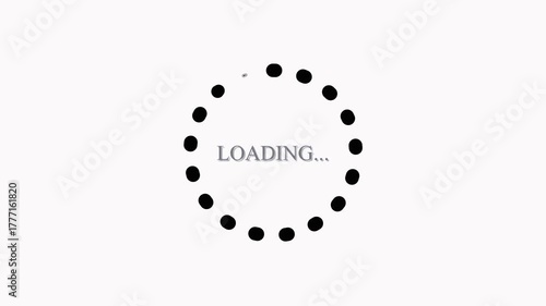 Circular Loading Indicator with Text Loading on White Background progress circle. Modern progress indicator in a circle format with clear loading text on white background.
