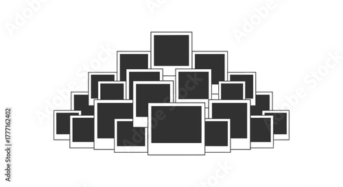 Stack of polaroid photos mockup for memories and photo album design