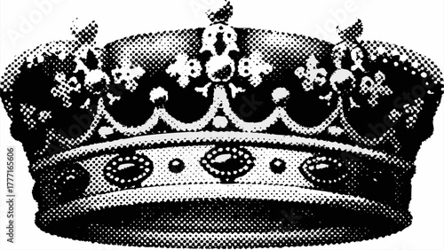 Majestic monochrome crown for royalty, power and elegant vintage heraldry design projects, originally a scalable graphic