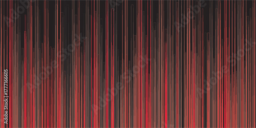 Rising stream from line on black background. Motion. Flow lines denoting danger or eruption. Background of stream of red lines