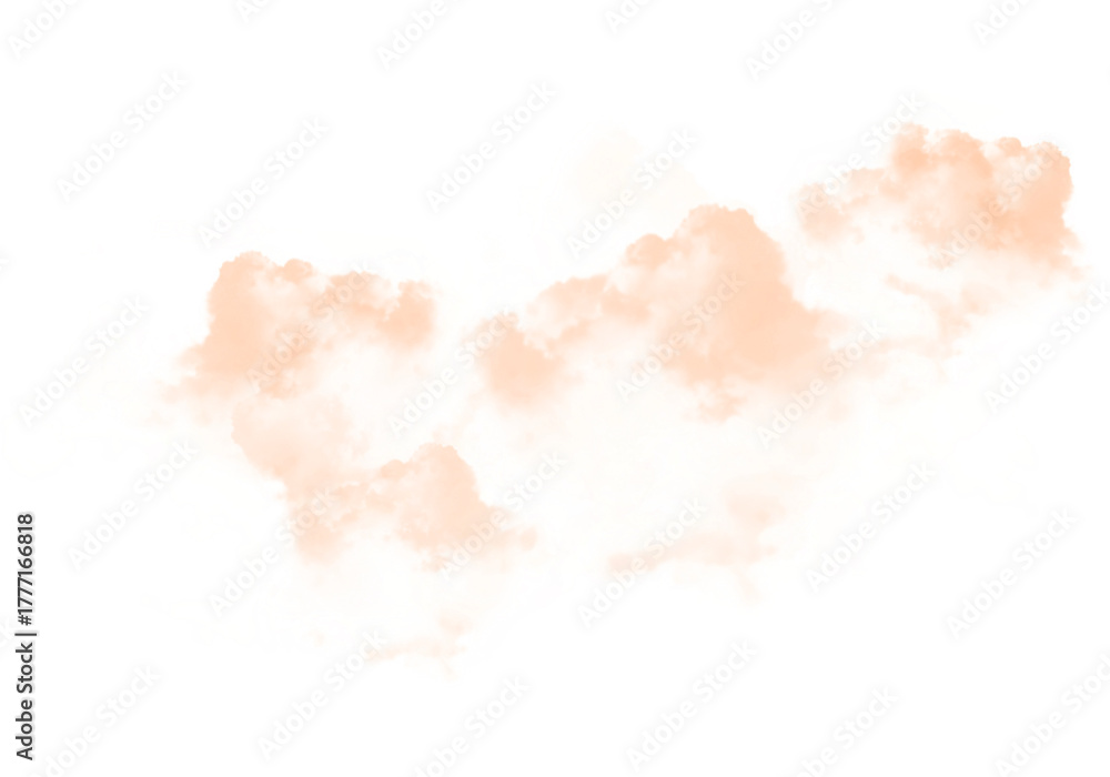Obraz premium Abstract Gradient sky Peach Sunset Cotton Cloud on Transparent Background