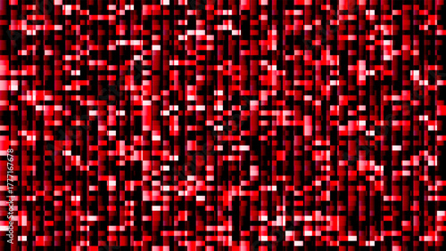 Abstract red pixelated background with vertical lines creates a modern digital art aesthetic look