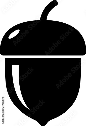 Sikhouette of an acorn