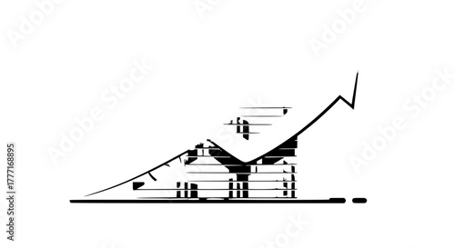 Dynamic upward trend line symbolizing business growth and financial success with abstract geometric elements suggesting progress and innovation