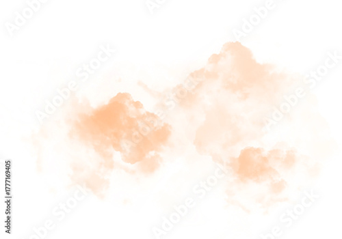 Abstract Gradient sky Peach Sunset Cotton Cloud on Transparent Background