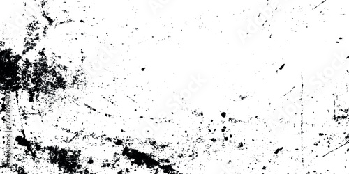High resolution black ink splatter texture on transparent background Perfect for adding authentic grunge distress.
