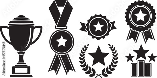 Trophy and awards, vector illustration design