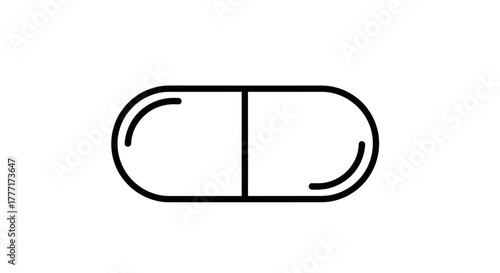 Simple capsule pill icon minimalist vector illustration for medical or pharmaceutical design isolated on white background