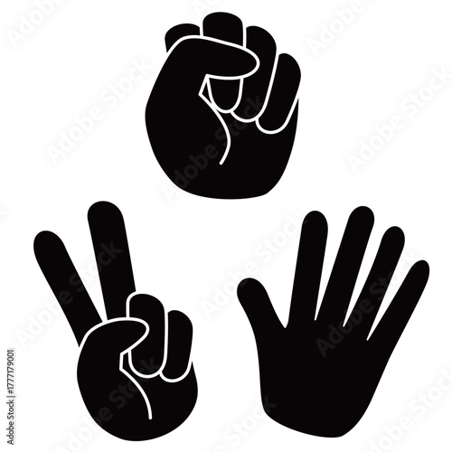 じゃんけんをする手のイラスト