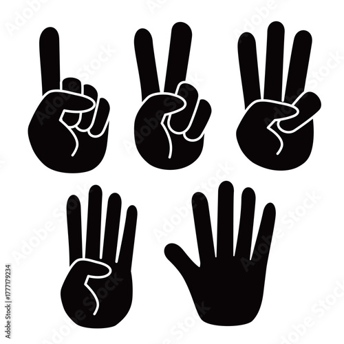 	数字を手で表したイラスト