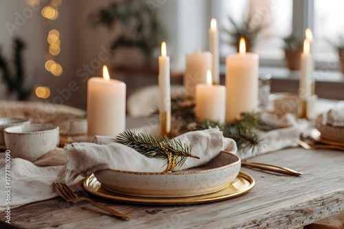 Elegant Christmas Dinner Table Setting
