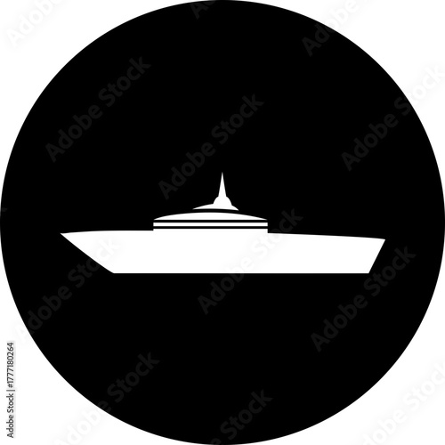 Elegant yacht silhouette for luxury travel and maritime adventure marketing, perfect for upscale branding and sophisticated design projects, scalable vector art