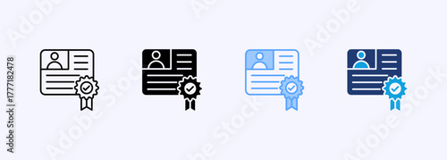 Qualification Icon Set Multiple Style Collection