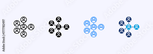 Organization Icon Set Multiple Style Collection