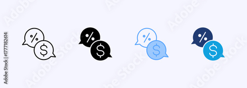 Negotiation Icon Set Multiple Style Collection