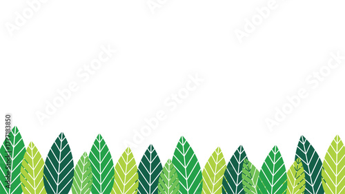Green leaf border background with natural gradient tones. Fresh eco design for nature projects and organic branding.