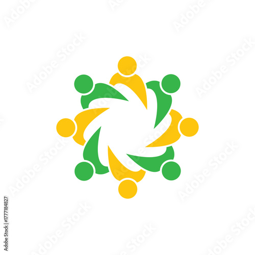 rotating successful people community logo design