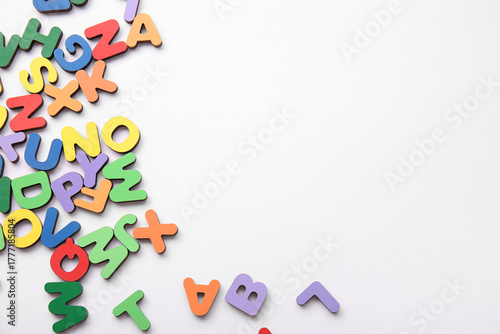 Colorful wooden alphabet le...