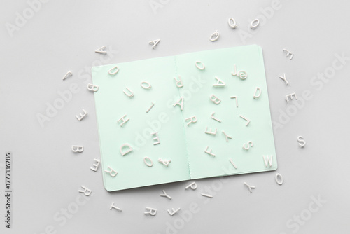 Open notebook with scattere...