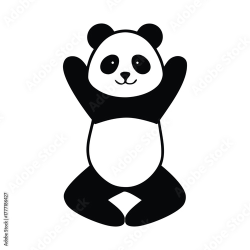 panda yoga poses vector