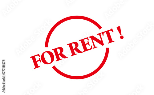 FOR RENT ! - Red Rubber Stamp With text message FOR RENT !

