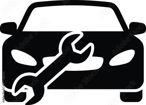 Car repair service auto mechanic wrench icon automotive maintenance and diagnostics vector